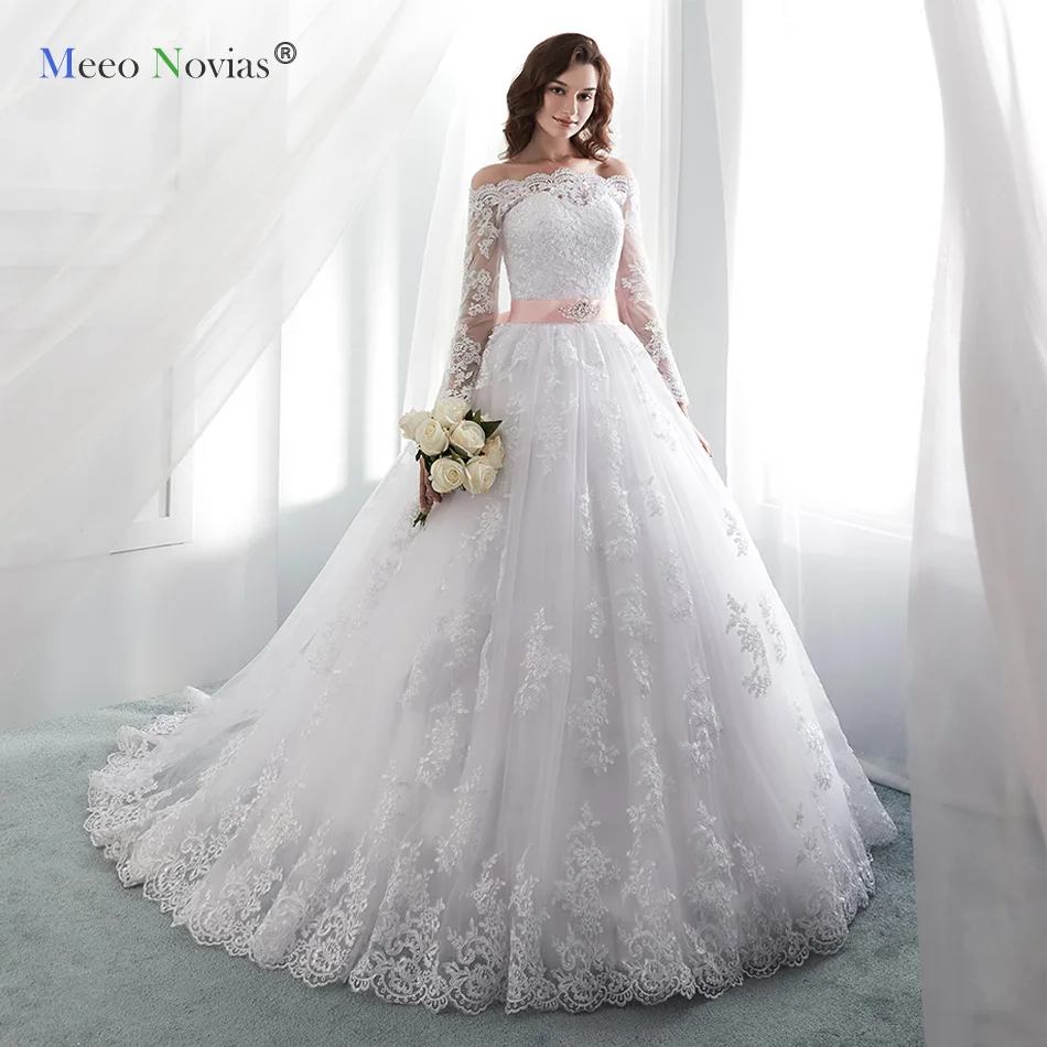 MN819001 белый 2019 винтажные свадебные платья одежда с длинным рукавом кружево Аппликация суд Шлейфы для свадебных платьев индивидуальный