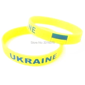 

300pcs Flag Ukraine wristband silicone bracelets free shipping by DHL express