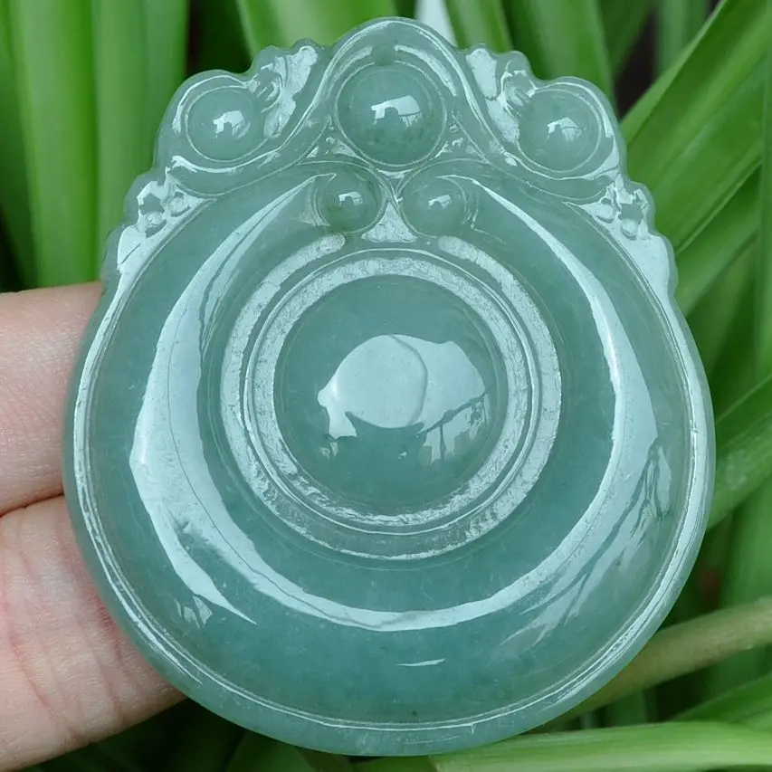 

Grade A light green + Tawny Emerald Jade Pendant ~yunbei 10.19