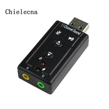 

Chielecnal 7.1-Channel USB 2.0 External Sound Card 3.5mm Headphone and Microphone Jack Interface