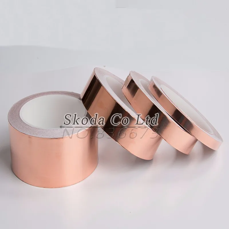 

5-50MM X 30 Meters Single Conductive Side Adhesive EMI Shielding Heat Resist Copper Foil Tape