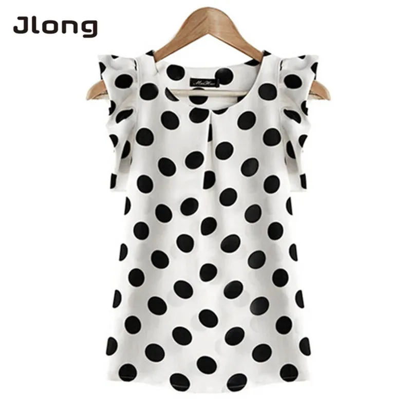 Fashion Women Printed Polka Dot Casual Chiffon Blouse Short Sleeve Shirt shirt Summer Tops Fashion Women Printed Polka Dot Casual Chiffon Blouse Short Sleeve Shirt shirt Summer Tops