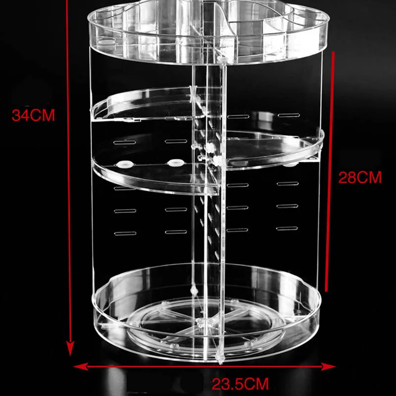 DIY 360 градусов вращающийся прозрачный акриловый ящик для хранения косметики модный многофункциональный съемный органайзер для косметики