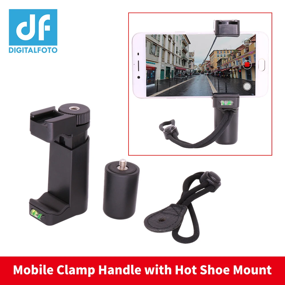 

F-Mount Smartphone Grip Handle Rig Tripod Mount Adapter & Cold Shoe Mount for iphone x Samsung Led Video Light and Microphone