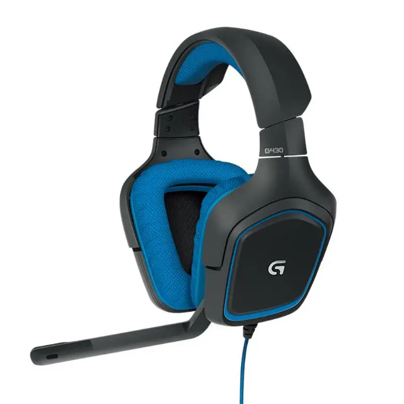 Logitech G430 7,1 объемные проводные USB 3,5 мм наушники игровая гарнитура стерео геймерские наушники с микрофоном для ПК смартфона - Цвет: Black Blue
