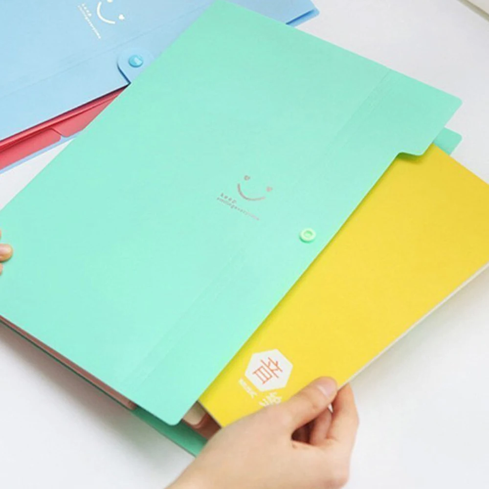 5 карманов пластиковые расширяющиеся папки для файлов А4 Размер письма защелкивающаяся застежка бумажный Органайзер набор из 4 разноцветных