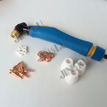 

Free Shipping Air Plasma Cutter Torch PT-31 PT31 Blue Head Body Tip Electrode Shield Cup Gas Ring Kit 19PCS