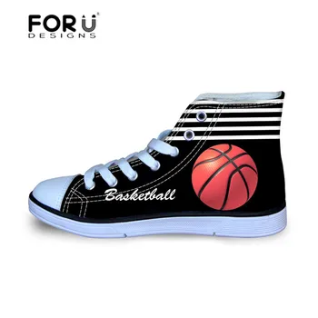 

FORUDESIGNS Children Sneakers Outdoor Sport Basketball Football Pattern Kid Soccer Shoes for Boys High Top Canvas Flats Boots