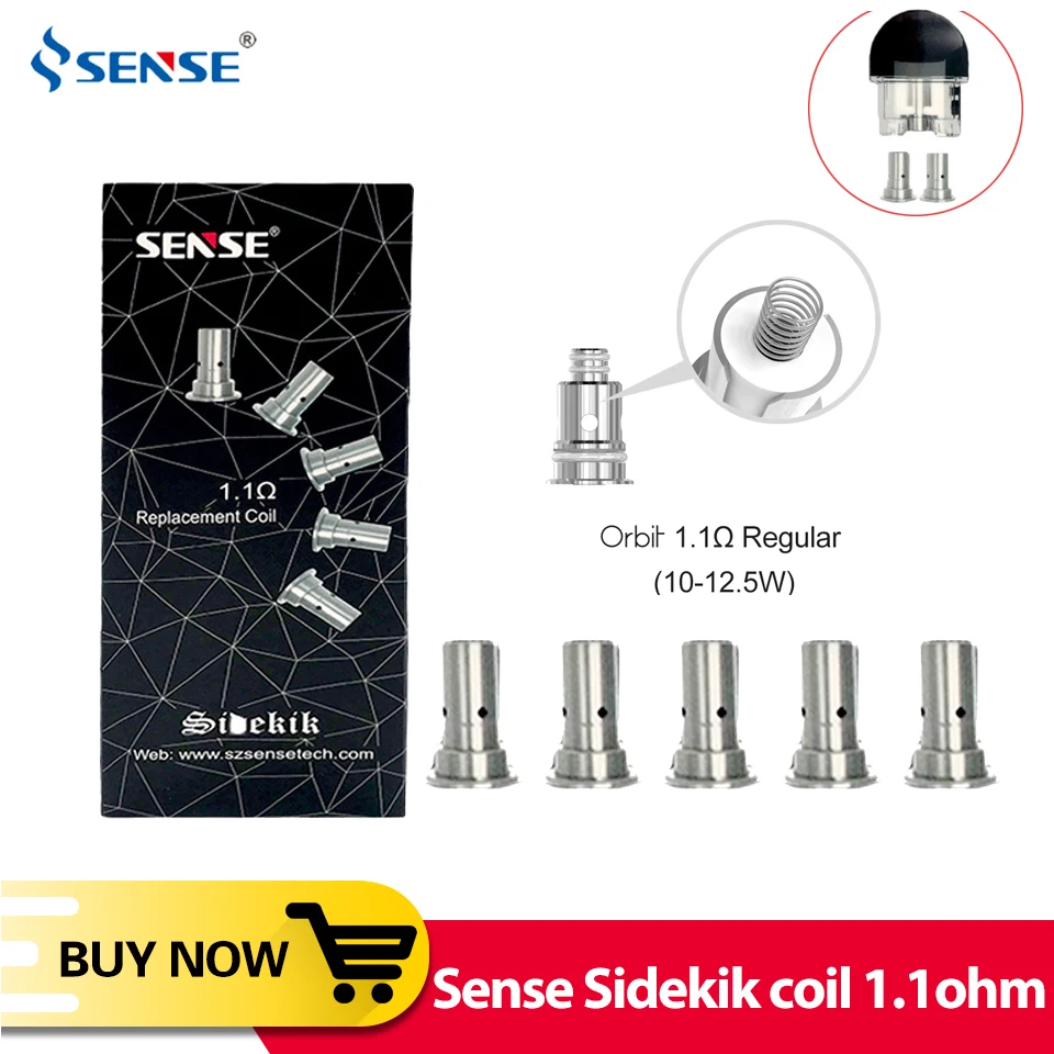 5 шт. оригинальная сменная катушка Sense Sidekik 1.1ohm для Pod Starter Kit электронная сигарета