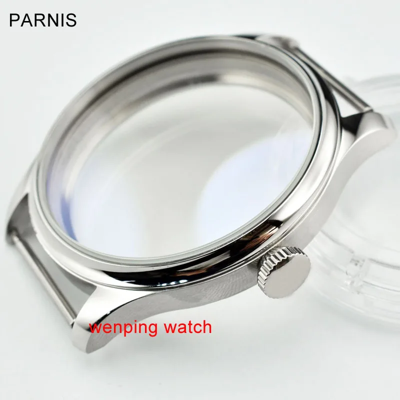 

P726 Parnis 44mm 316L Stainless Steel watch Case Fit eta 6498 6497 movement