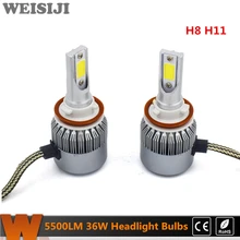 WEISIJI 1 Компл./2 Шт. СВЕТОДИОДНЫЕ Фары Автомобиля 12-24 В 36 Вт H1 H3 H7 H8/11 9005/6 880/881 Одноместный H4 H13 9004/7 Привет/Ближнего света Фар лампы