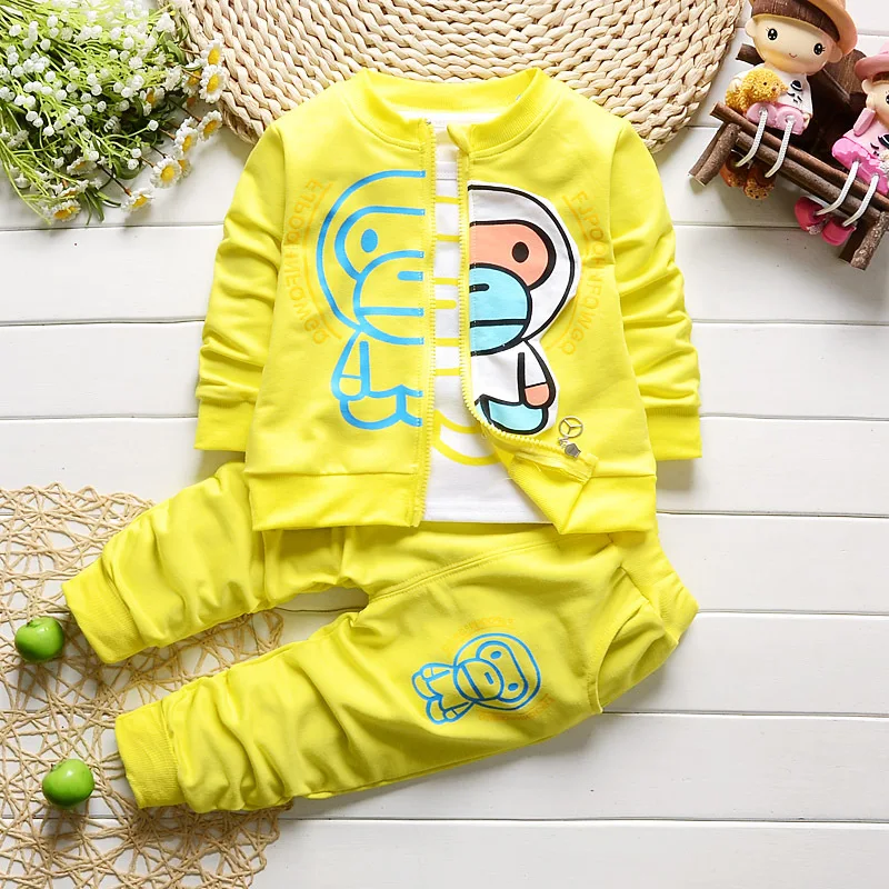 Kids clothes boys&girls baby coat + pant + long sleeve t shirt sets