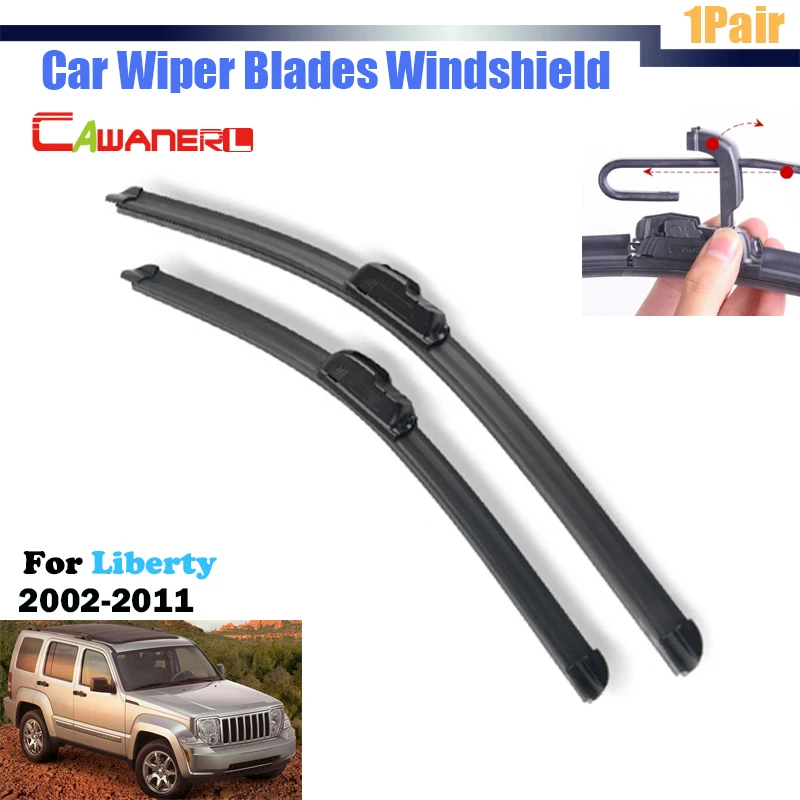 Cawanerl 2Pcs Car Soft Rubber Window Wiper Blades Car Frameless