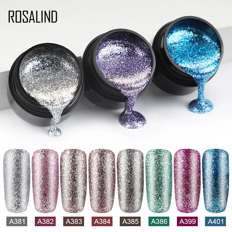 

ROSALIND Gel Nail Polish Shiny Set Platinum Nails Art For Manicure Poly Gel Lak UV Colors Primer Gel Nails Hybrid Varnishes