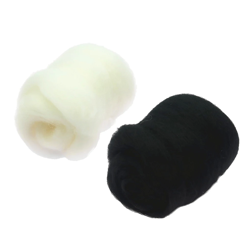 2pcs 10g Felting Wool Fibre Wool Yarn Roving for Needle Felting Hand Spinning