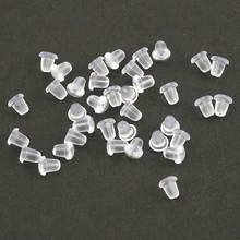 4 мм, 500 шт, прозрачная резиновая серьга, мягкие силиконовые украшения, фурнитура ювелирные аксессуары, сделай сам, пуля, пластиковая Ушная заглушка