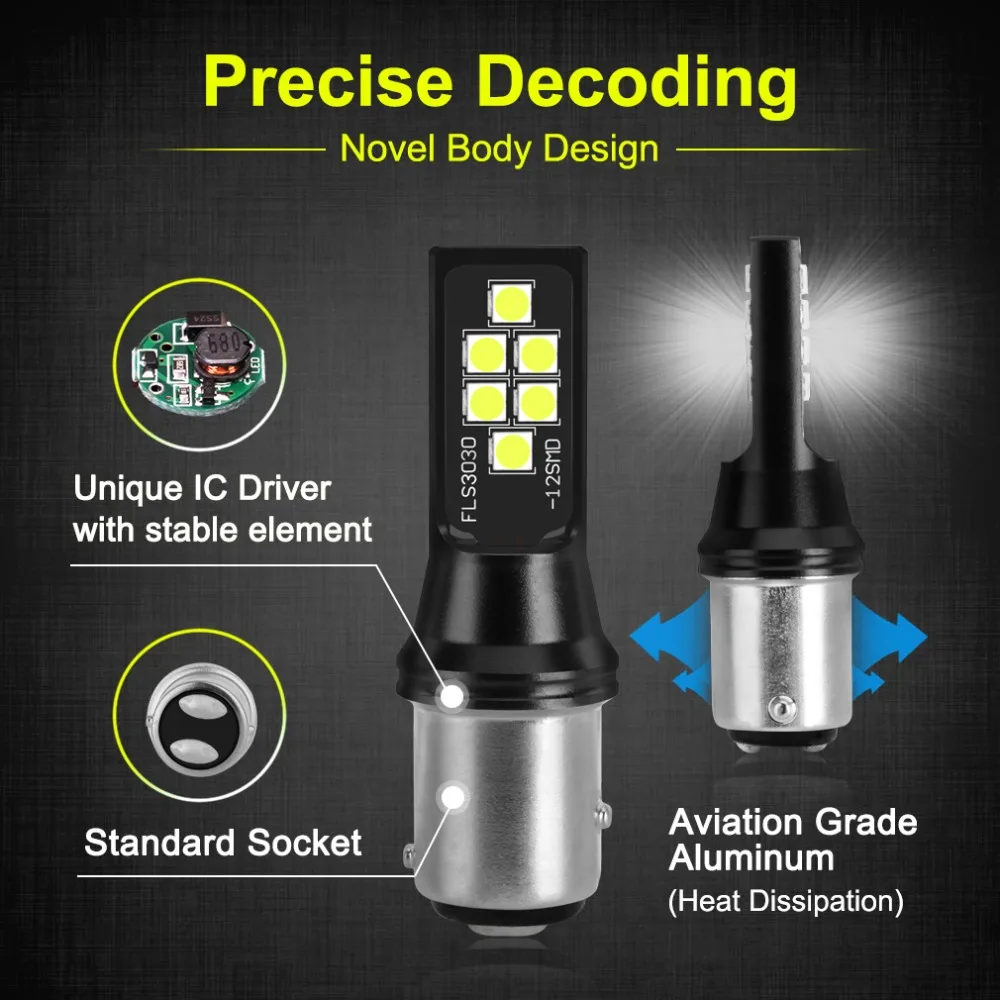 Светодиодные Автомобильные лампы S & D BAY15D 1157 P21/5W 12 SMD 3030 высокой мощности для стоп