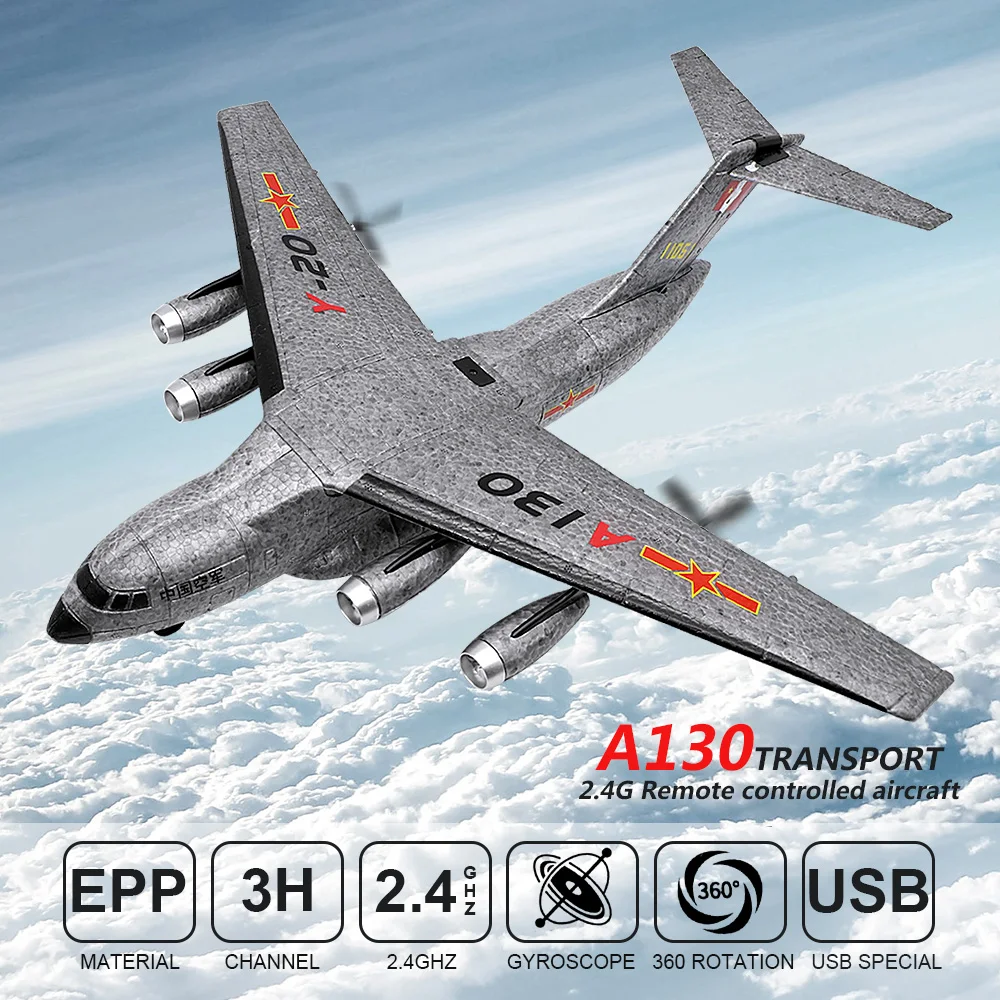 

RC Airplane 3CH Plane 20 Minutes Fligt Time Gliders 2.4G Flying Model with Hand Throwing Wingspan Foam Plan Toys Kids Gifts
