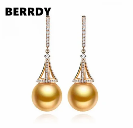 

Fashion Graceful South Sea Pearl Earrings with Gold Metal 2015 Hot
