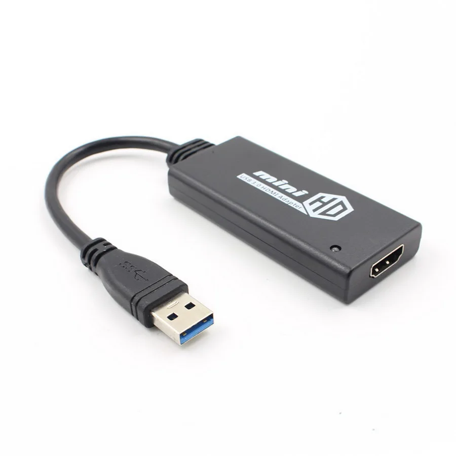 

dhl or fedex 20pcs USB3.0 Male to HDMI Female Converter Cable 1080P Cable External Video Card Multi Monitor Adapter