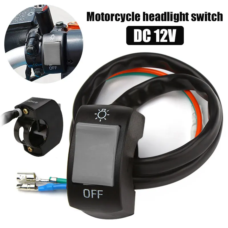 

Universal Motorcycle Handlebar Flameout Switch ON OFF Button for Moto Motor ATV Bike DC12V/10A Black Switch Replacement Parts