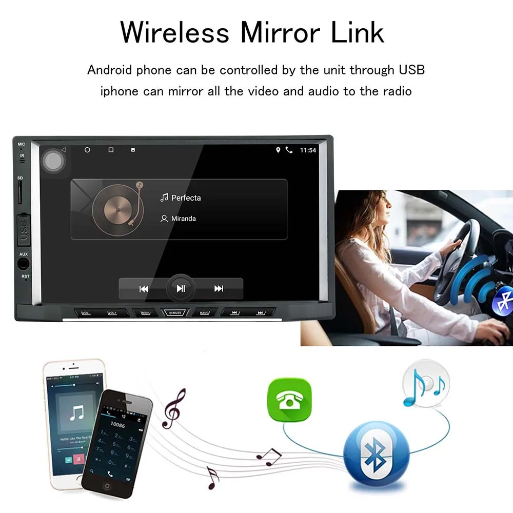 Top 2din android 8.1 car radio stereo Octa Core 2G+16G GPS Navigation WIFI AM/FM/RDS Auto Radio 7" IPS TouchScreen 1024X600 SWC OBD2 4
