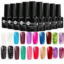 Mtssii, 7 мл, серебрянный Гель-лак для ногтей с лазерными блестками, мерцающий блеск, замачиваемый, УФ-светодиодный, долговечный лак для ногтей, сделай сам