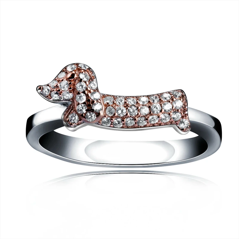 2017 New Fashion 925 Sterling Silver Long Ear Slimming Dog Ring for Women & Girls Wedding