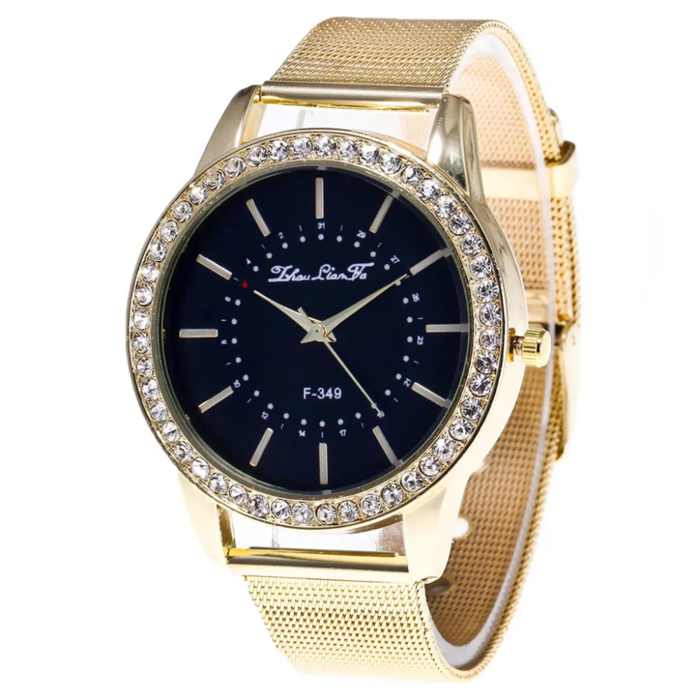 

Modern Women Watch Delicate Gold alloy case minimalist Casual Luxury Ladies Watch Glass Mirror Quartz movement reloj mujer AA4