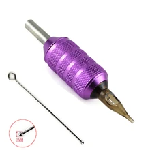 Профессиональный картридж из фиолетового алюминиевого сплава для татуировки 25 мм для игольчатых картриджей(картриджи в комплект не входят