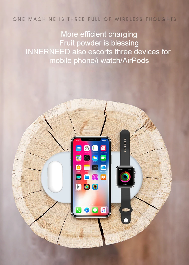 !ACCEZZ 3 in 1 QI Wireless Charger For iphone 8 8P Plus X XS MAX XR Quick Charge For Apple i Watch 1 2 3 4 AirPods Fast Charging (7)