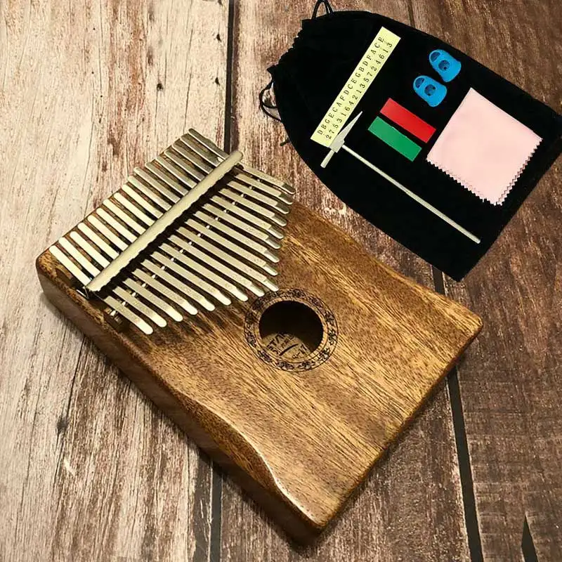 Акустическая клавиатура Kalimba для пальцев 17 клавиш пианино Mbira из массива красного