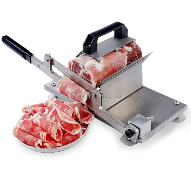 

New Manual Control Meat Slicer Stainless For Cutting Beef Mutton sheet Food Kitchen