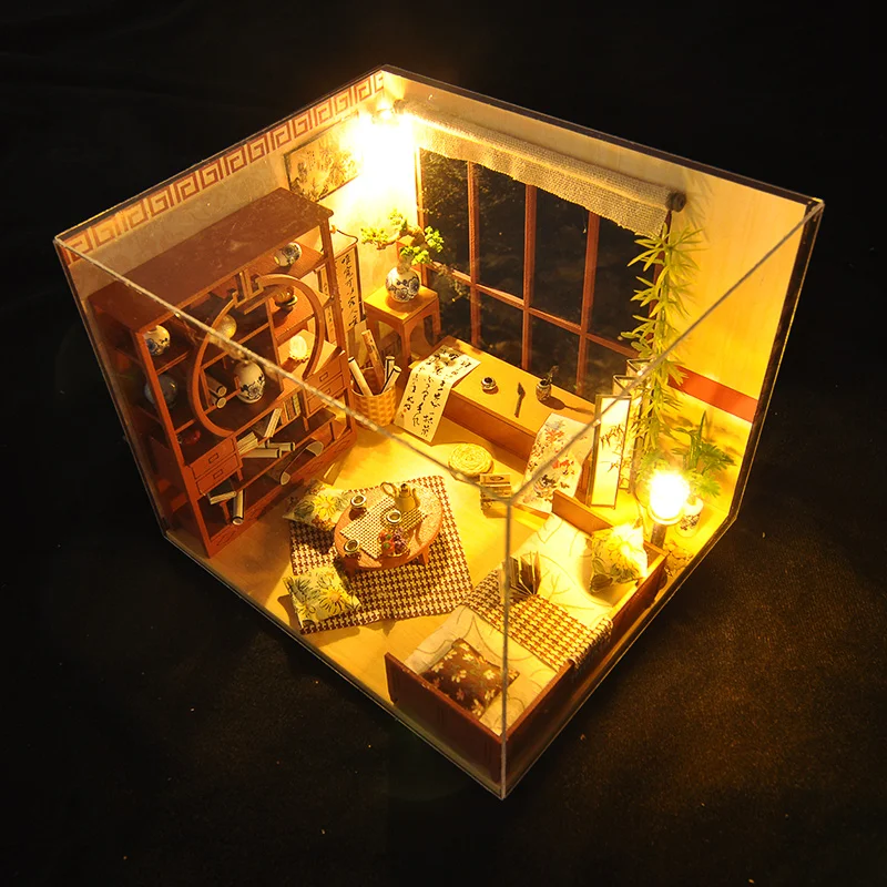 DIY Кукольный дом мебель Moxiangge миниатюрный кукольный домик игрушки для детей милый семейный дом со всеми аксессуарами Кукольный дом