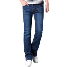 Новые модные синие вымытые повседневные деловые джинсовые сапоги мужские джинсы тонкие прямые брюки Дизайнерская одежда джинсы для мужчин