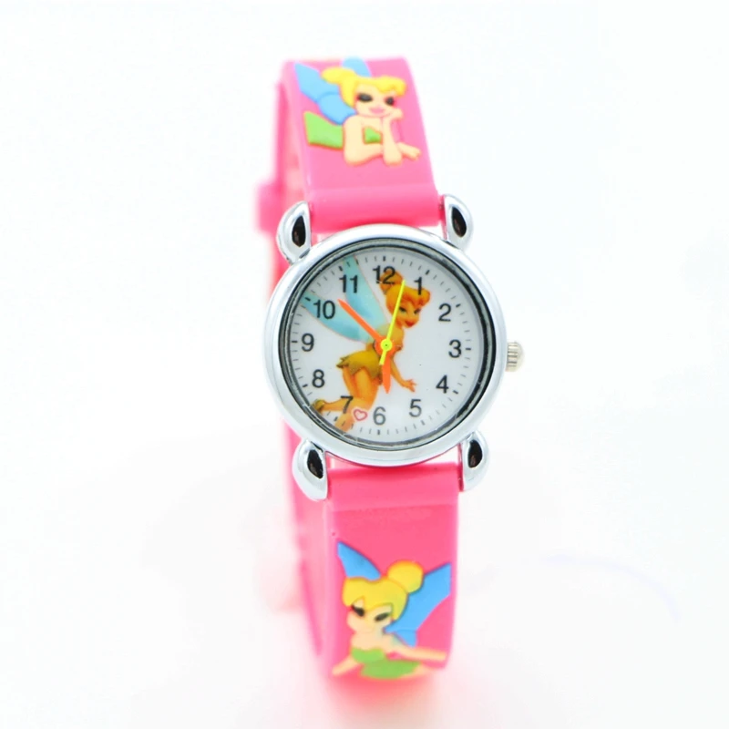 Princess Tinkerbell cartoon 3D children watches students kids wristwatch watches Free Shipping 1pcs