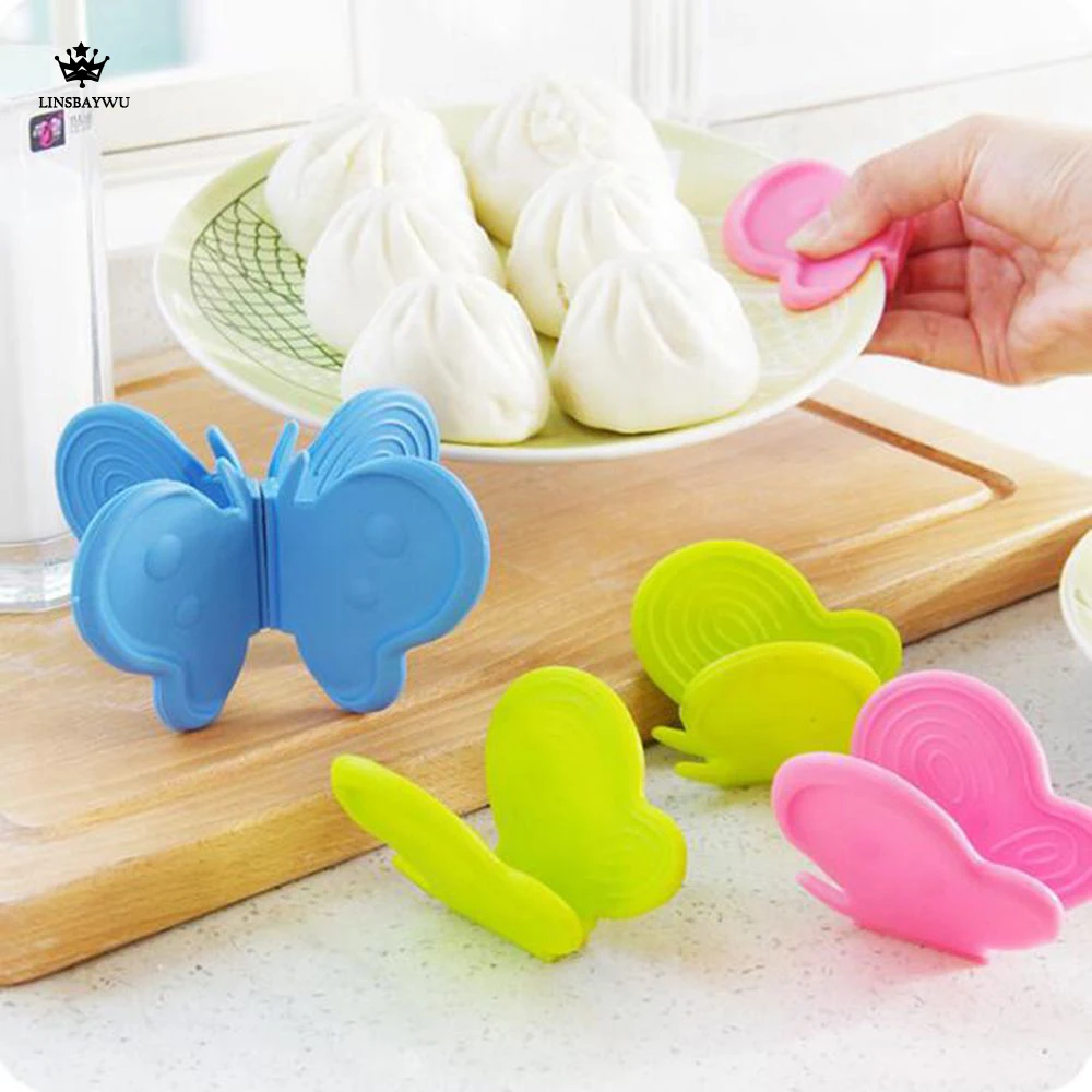 

Butterfly Cake Bakeware Heat Resistant Silicone Oven Glove Short Finger Hand Clip Oven Mitt Convenient Pot Holder Pot Clips