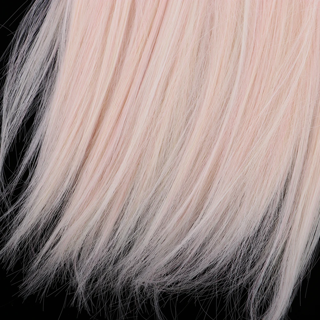 1/3 Ball Joint Doll 9-10inch BJD Full Wig Pink-white Hair for DZ Volks Doll Hairpiece Supplies Accessory