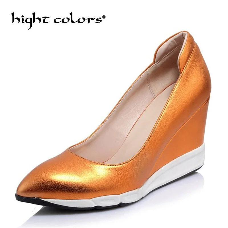 

Women Pumps female pointed high heels soft bottom casual wild scoop shoes shallow mouth basic wedge heels lady Shoes size 34~39