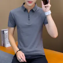 Главное качество мужские футболки с коротким рукавом на одежда Половина рукавами рубашки поло Лето с лацканами