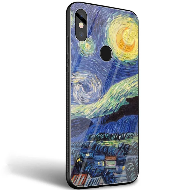 Desxz Munch/Ван Гог Звездная ночь звезда палитра чехол Стекло для Xiaomi Redmi Note 5 6 7 Pro 6A A1 4X9 Pocophone F1 крышка - Цвет: G2