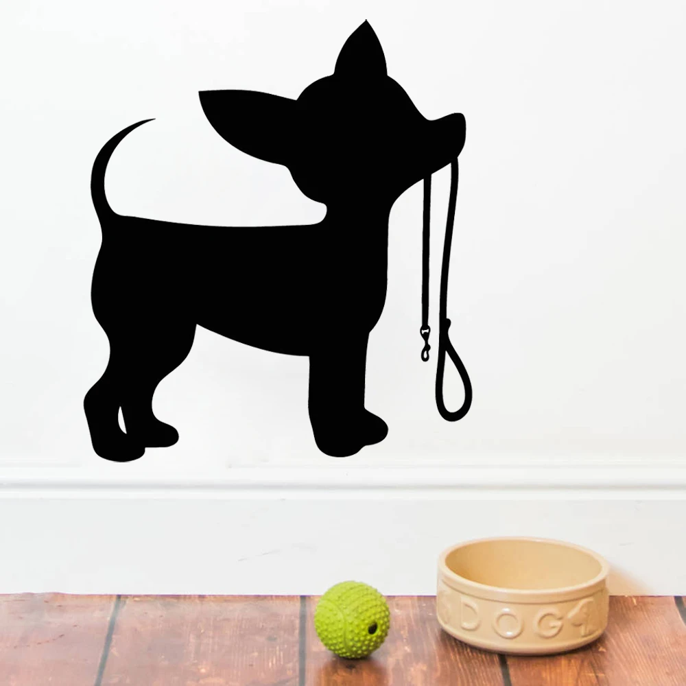 Little Dog Leash Wall Stickers Home Interior Decoration Silhouette