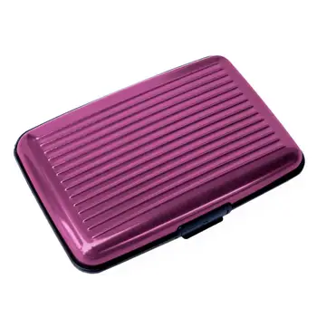 

Card Holder 2 smooth sides CB name card ALUMINIUM RIGID Security Credit Cards Holder Wallet * PURPLE