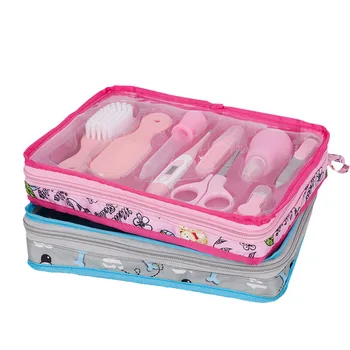 

Baby Nail Trimmer 9Pcs/Set Portable Travel Kids Health Care Kit Newborn Grooming Sets Thermometer Nail Clipper Scissor Baby Care