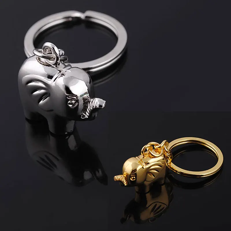 

1pc with free shipping Fashion Novel Elephants Keychain Character Simulation Pet Elephant Pendant Keys Ring Key Holder