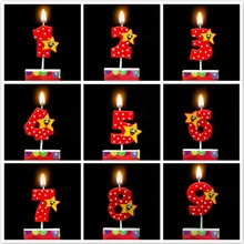 

Birthday Candles Red Number Cake Cupcake Topper Party Birthday Cake Candle Party Decoration Supply LUHONGPARTY