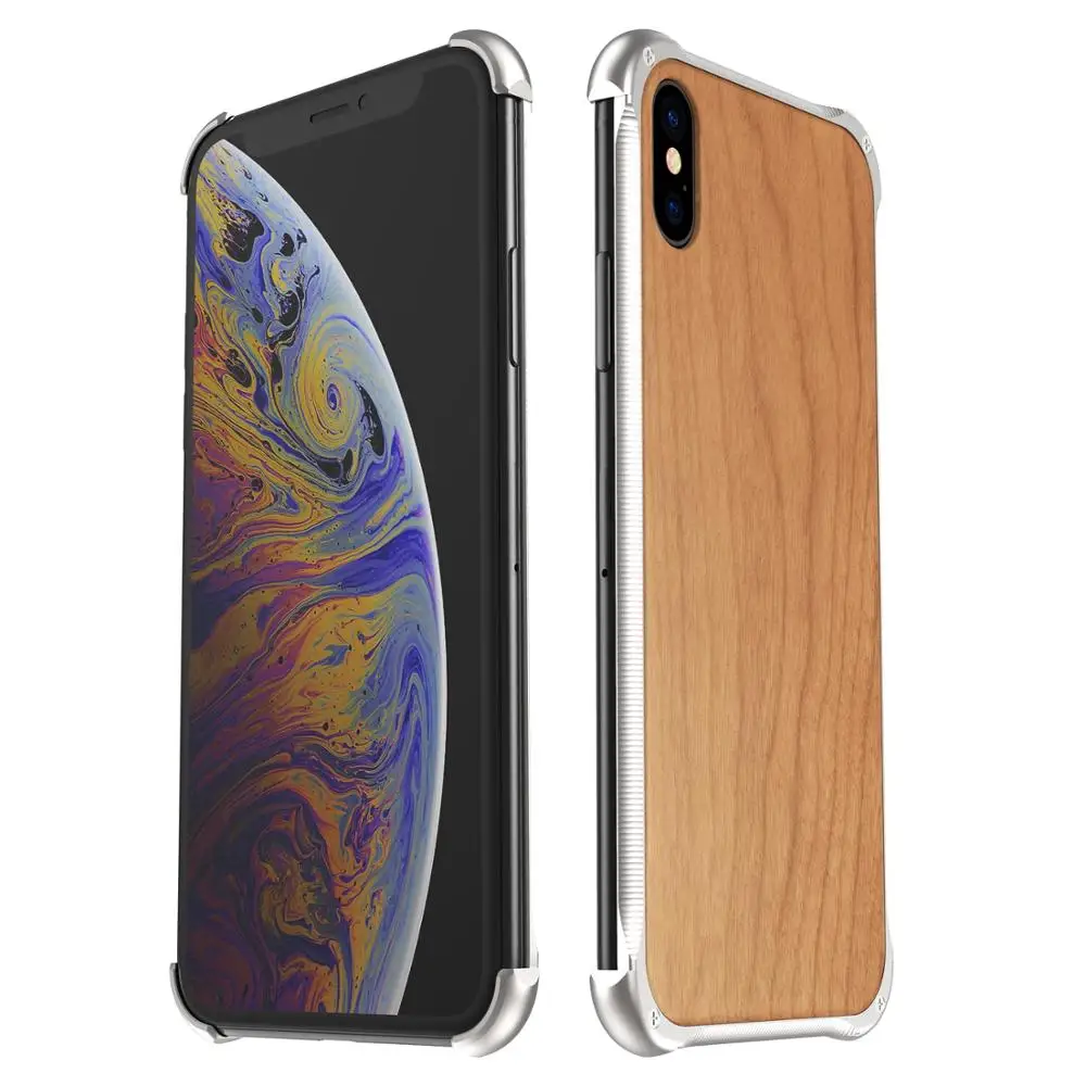 

Conelz Luxury Wood Metal Frame Case For iPhone XS Max Case For iPhone 7 Plus Phone Case XR X 7 8 Cover Case for iphone 8 Plus