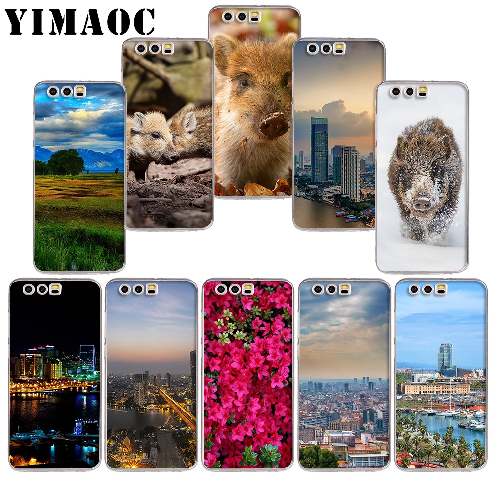 

YIMAOC 238z pig city flower Soft TPU Case for Huawei Honor 10 9 lite 7A Pro 7C 7X 8X Nove 3 3i