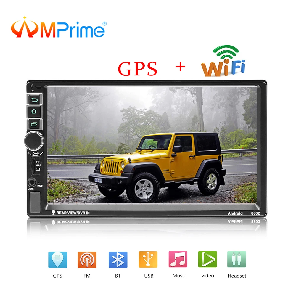 

AMPrime 2 din Car Radio Android GPS Multimedia MP5 Player Bluetooth FM Autoradio 7" HD Touch Screen Support Rear View Camera