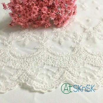 

Hotsale 50 yards/lot 30cm wide white star floral embroidered fashion mesh lace for Blouses DIY Sewing Material DHL Shipping